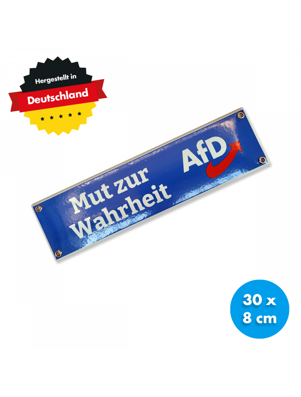 AfD-Fanshop Echtes Emaille-Schild 30 x 8cm